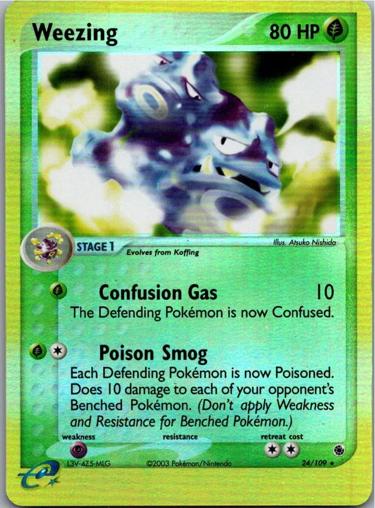 Weezing Smogmog 24/109 EX Rubin & Saphir – Vorderseite