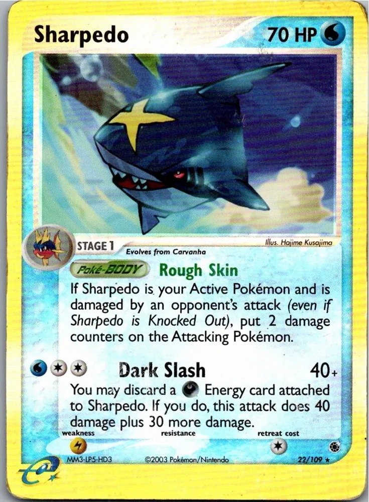 Sharpedo Tohaido 22/109 EX Rubin & Saphir – Vorderseite