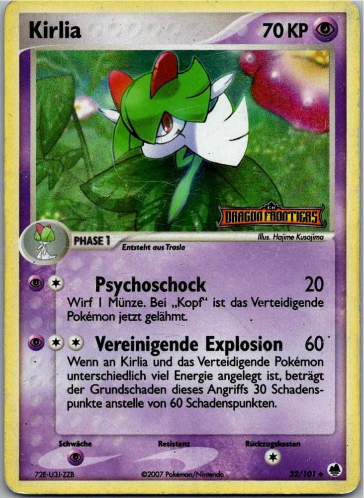 Kirlia 32/101 EX Dragon Frontiers – Vorderseite