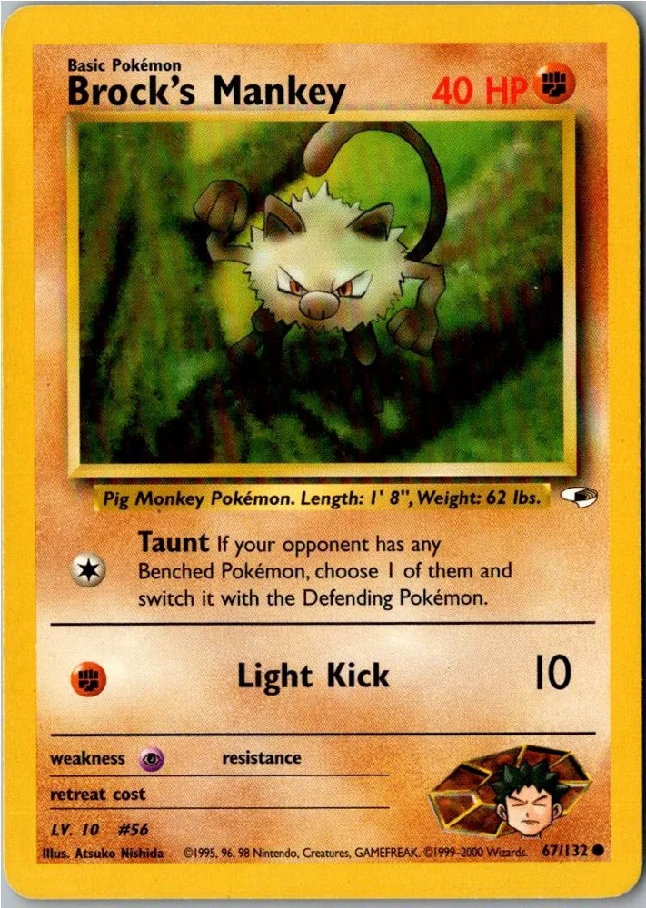Brock's Mankey 67/132 Gym Heroes – Vorderseite