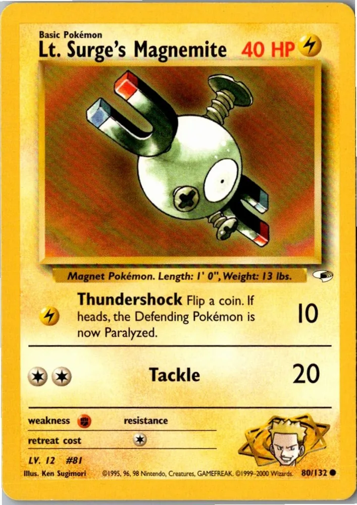Lt. Surge's Magnemite 80/132 Gym Heroes – Vorderseite