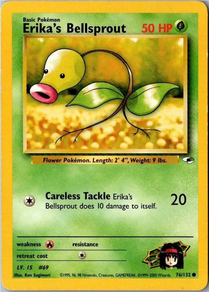 Erika's Bellsprout 76/132 Gym Heroes – Vorderseite