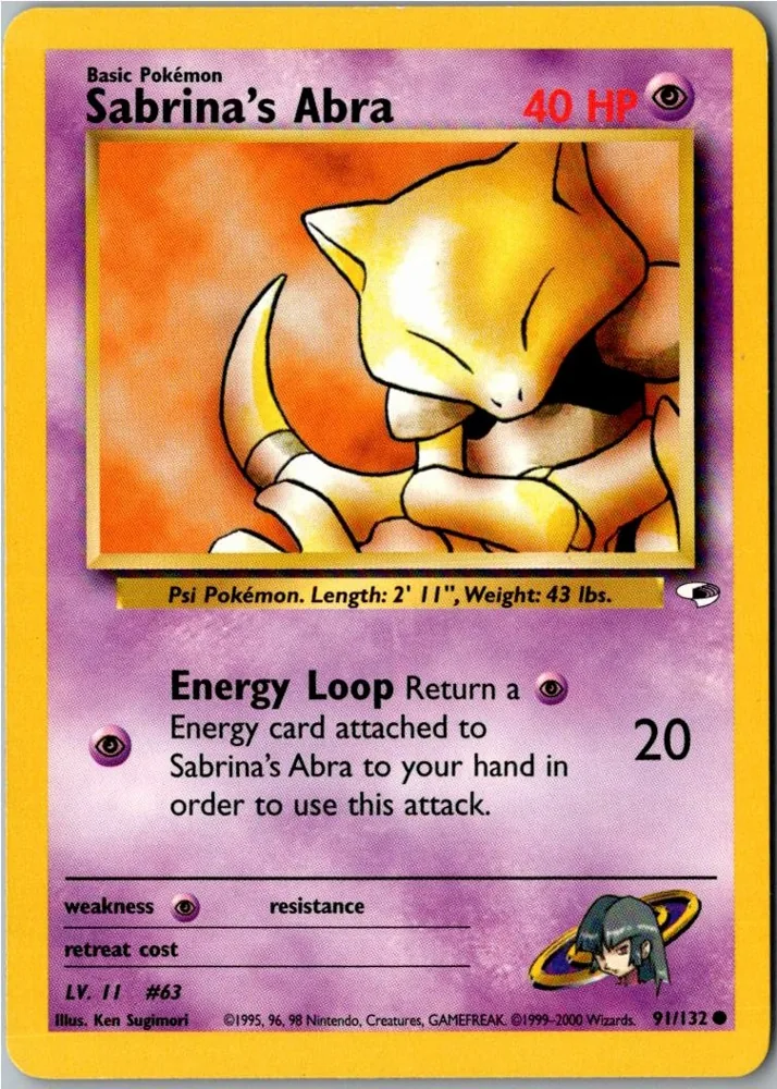 Sabrina's Abra 91/132 Gym Heroes – Vorderseite
