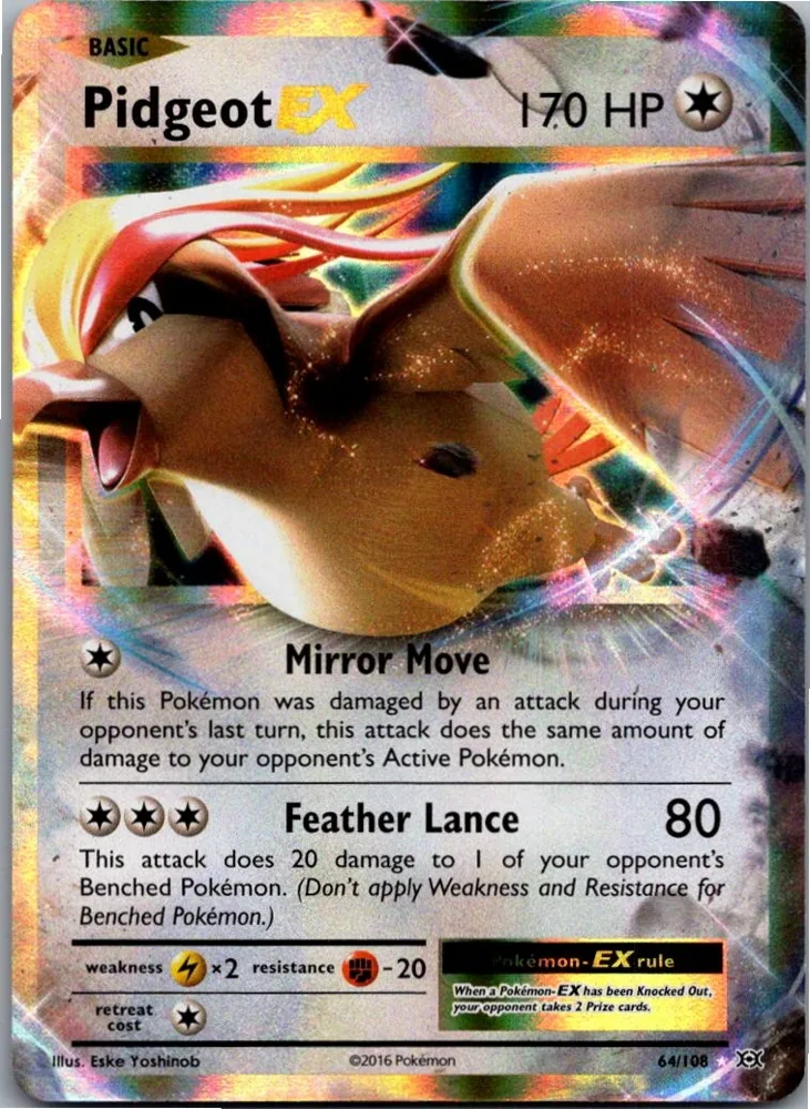Pidgeot EX Tauboss EX 64/108 Evolution – Vorderseite