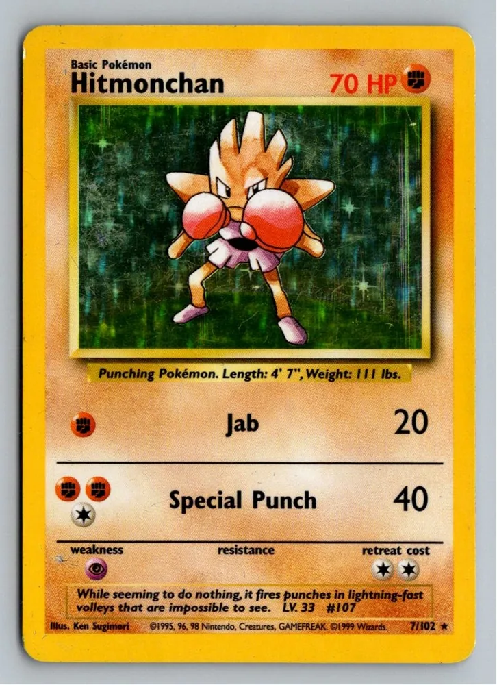 Hitmonchan Nockchan 7/102 Grundset – Vorderseite