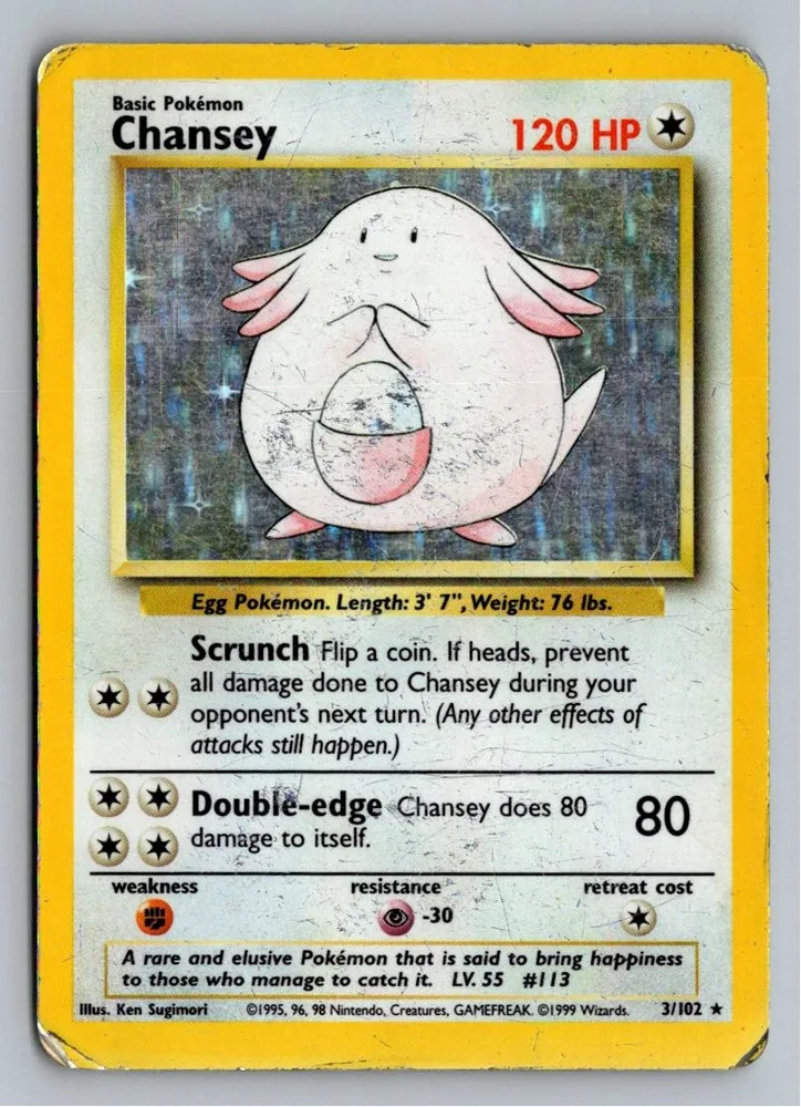 Chansey Chaneira 3/102 Grundset – Vorderseite