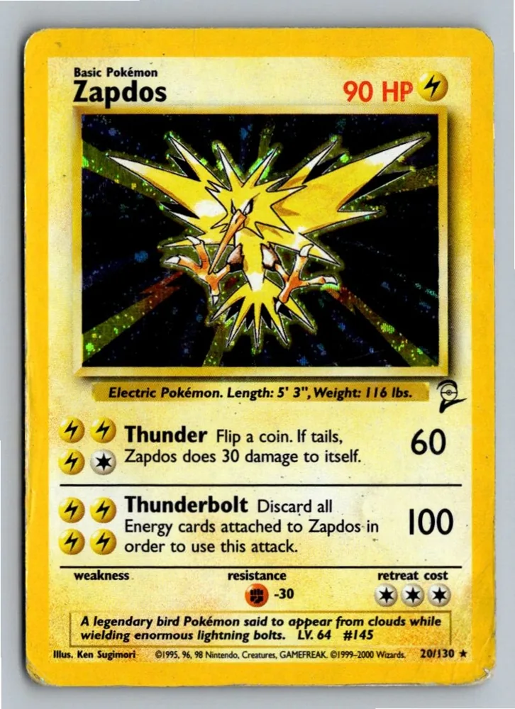 Zapdos 20/130 Base Set 2 – Vorderseite