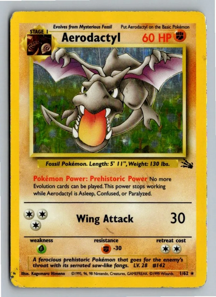 Aerodactyl 1/62 Fossil – Vorderseite