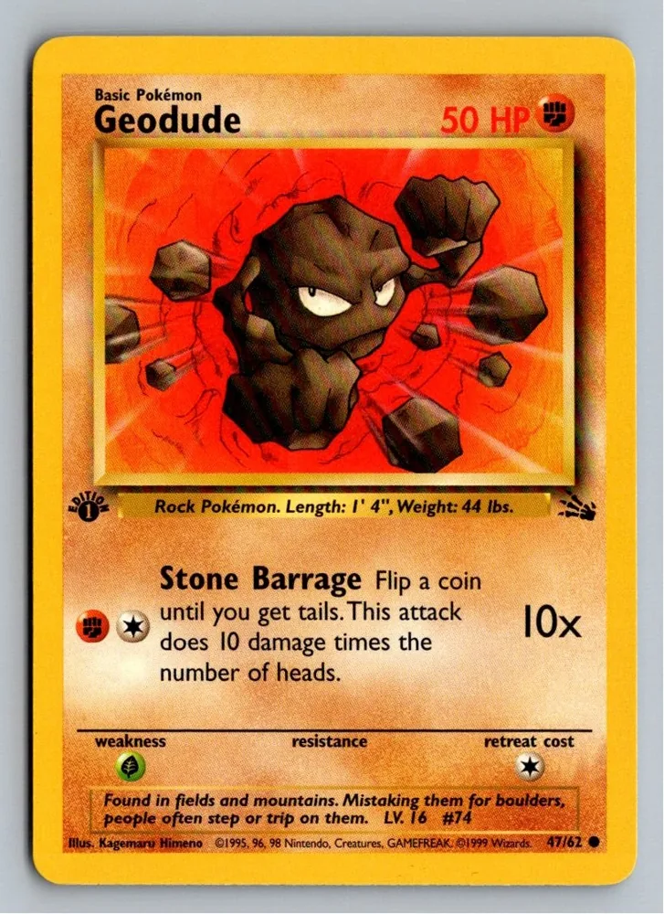 Geodude Kleinstein 47/62 Fossil – Vorderseite