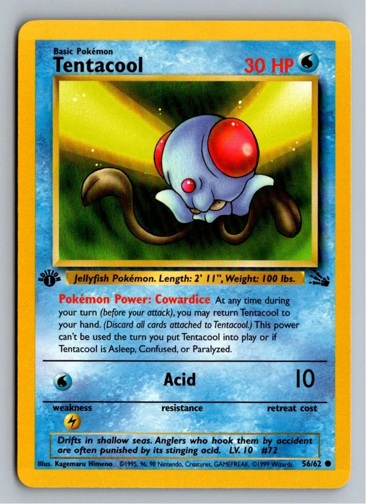 Tentacool Tentacha 56/62 Fossil – Vorderseite
