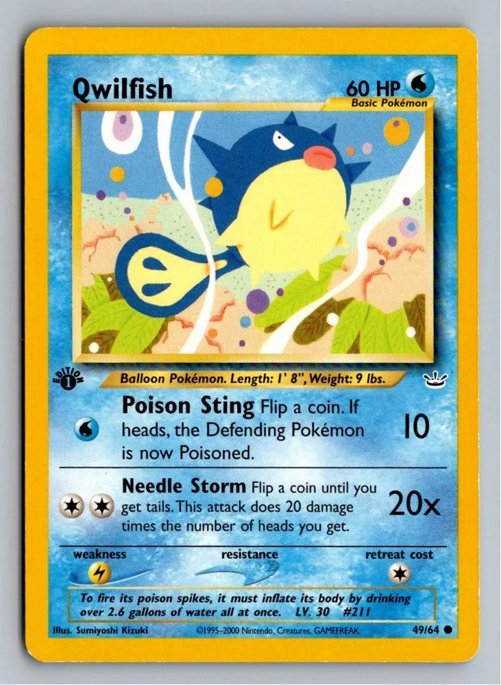 Qwilfish Baldorfish 49/64 Neo Revelation – Vorderseite