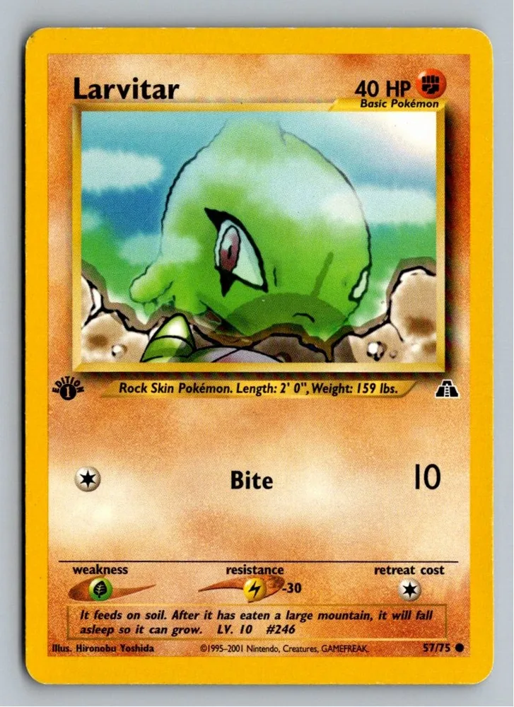 Larvitar 57/75 Neo Entdeckung – Vorderseite