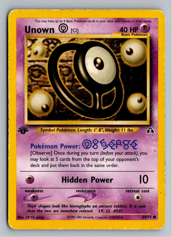 Unown [O] Icognito O 69/75 Neo Entdeckung – Vorderseite