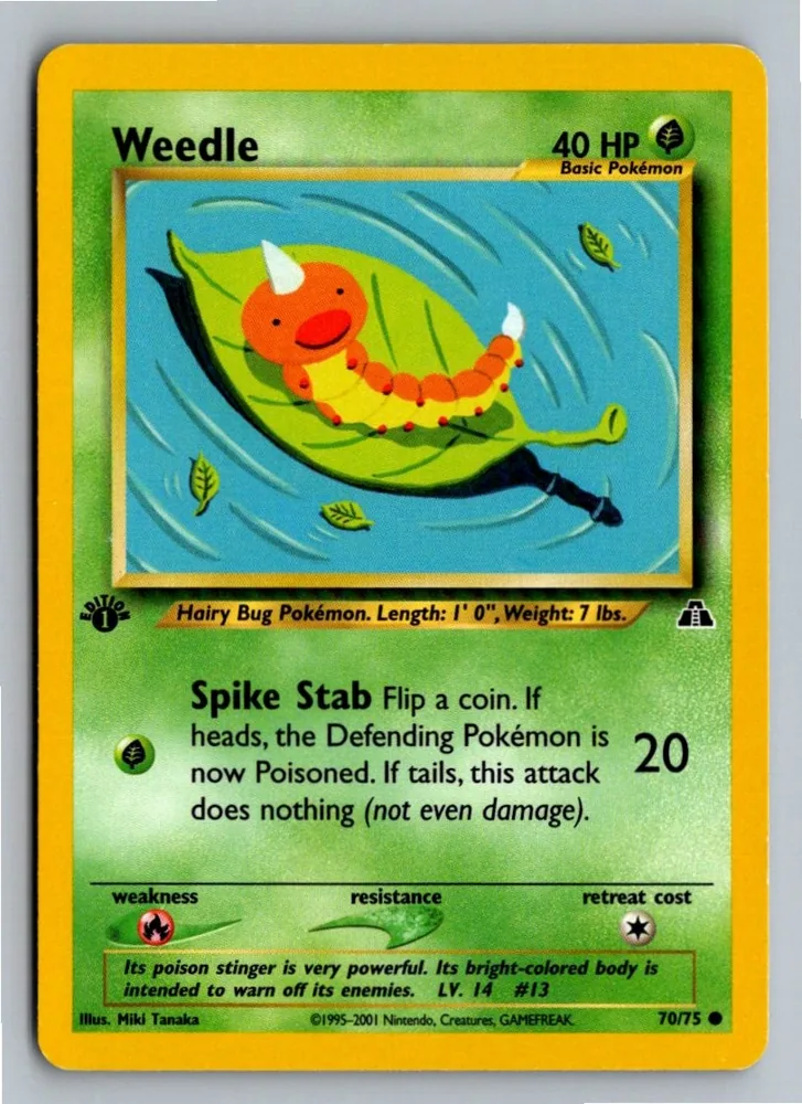 Weedle Hornliu 70/75 Neo Entdeckung – Vorderseite