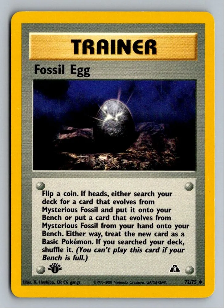 Fossil Egg Fossil-Ei 72/75 Neo Entdeckung – Vorderseite
