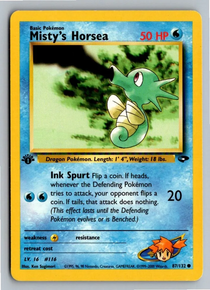 Misty's Horsea 87/132 Gym Challenge – Vorderseite