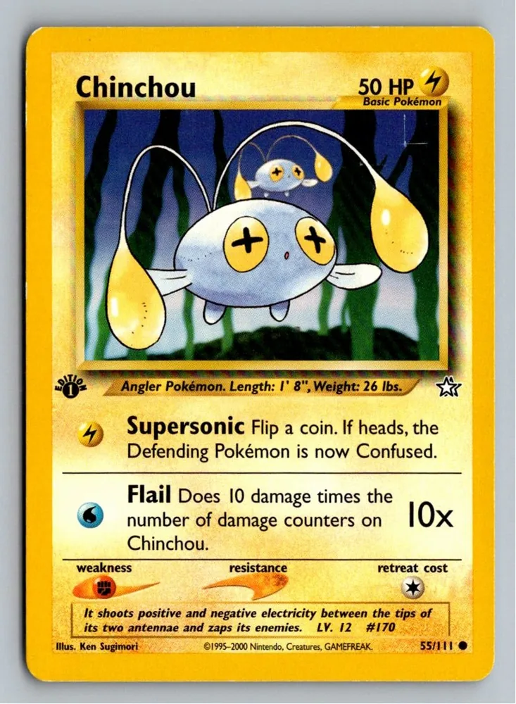 Chinchou Lampi 55/111 Neo Genesis – Vorderseite