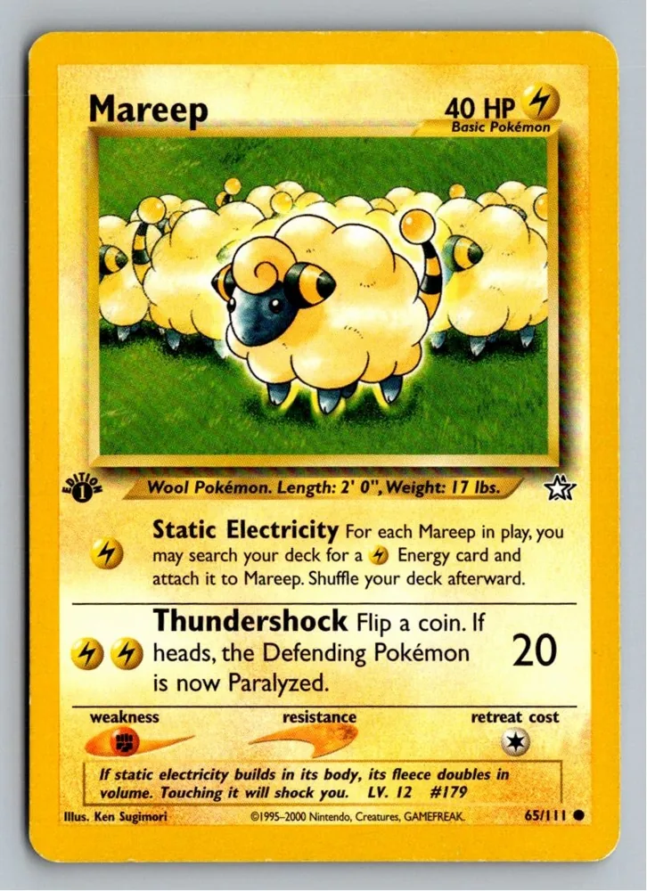 Mareep Voltilamm 65/111 Neo Genesis – Vorderseite
