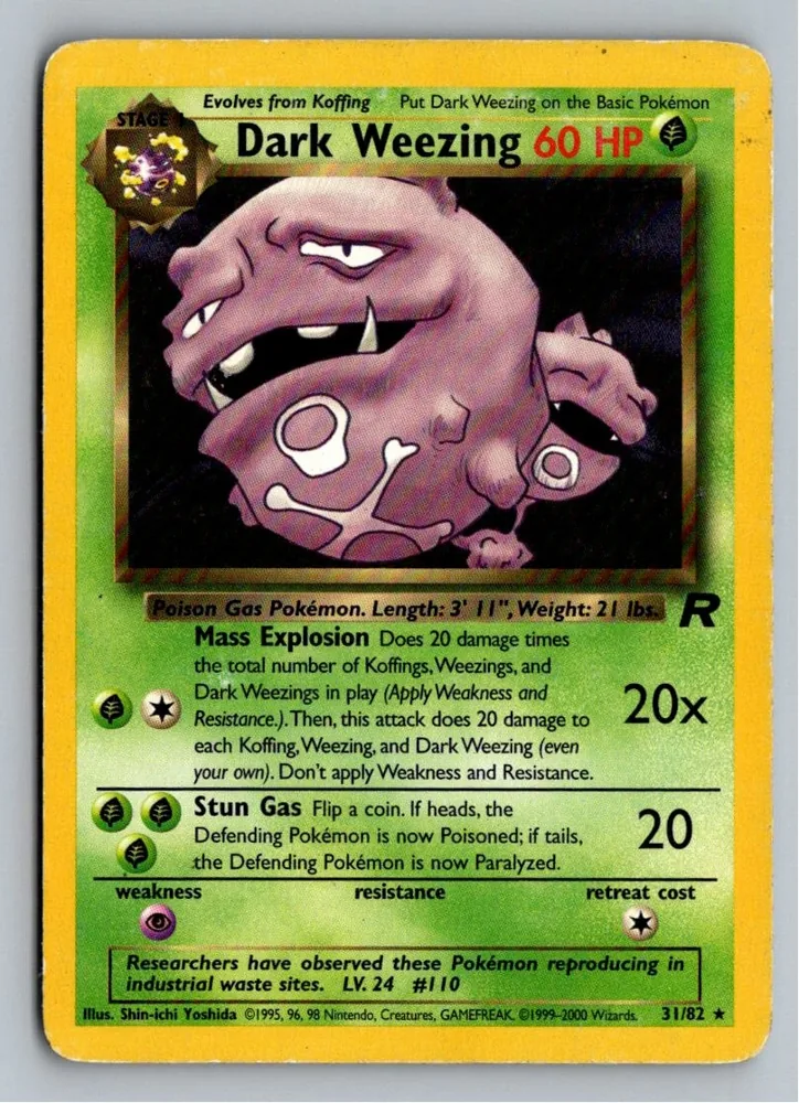 Dark Weezing Dunkles Smogmog 31/82 Team Rocket – Vorderseite