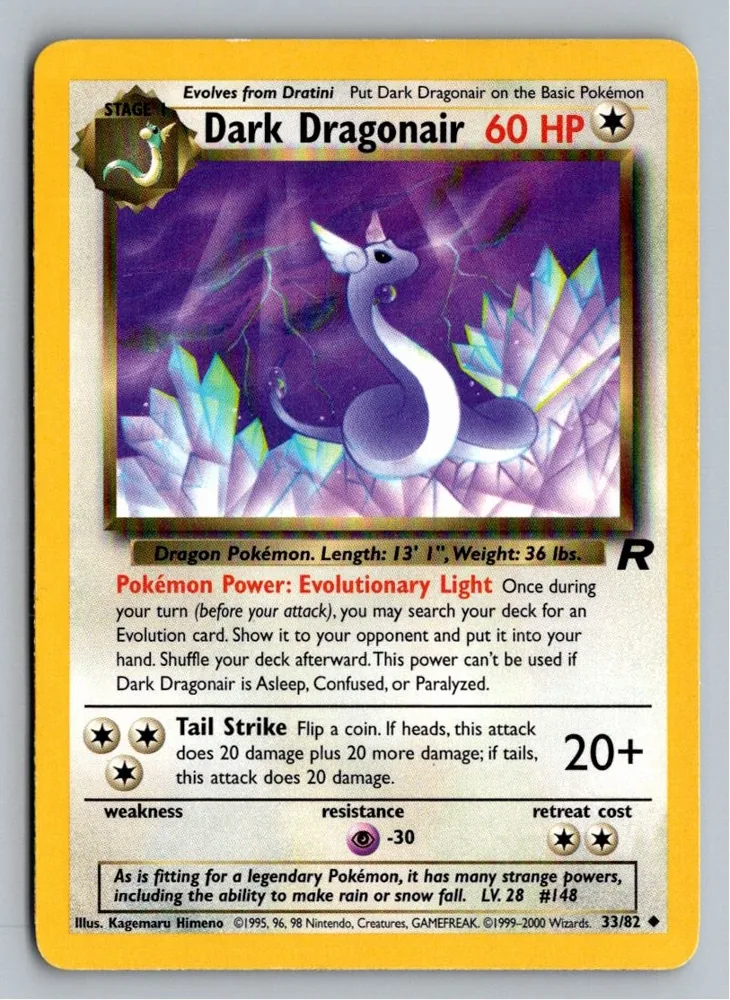Dark Dragonair Dunkles Dragonir 33/82 Team Rocket – Vorderseite