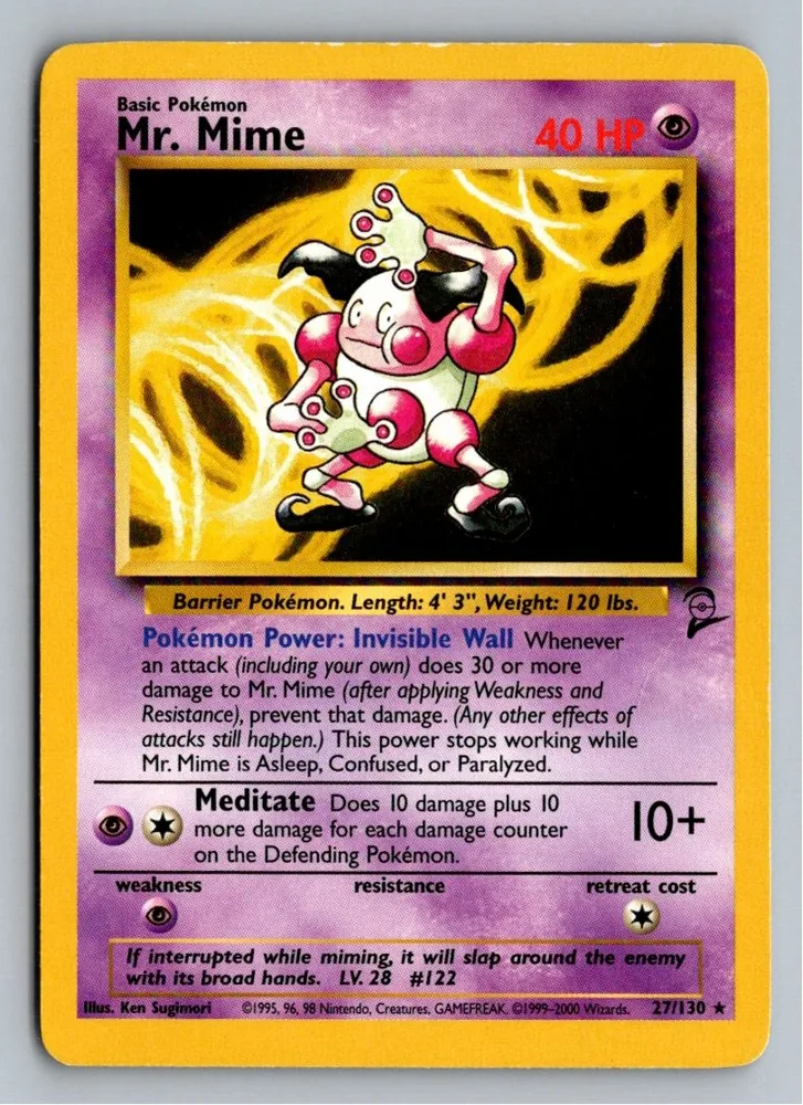 Mr. Mime Pantimos 27/130 Base Set 2 – Vorderseite