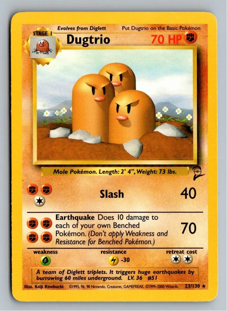 Dugtrio Digdri 23/130 Base Set 2 – Vorderseite
