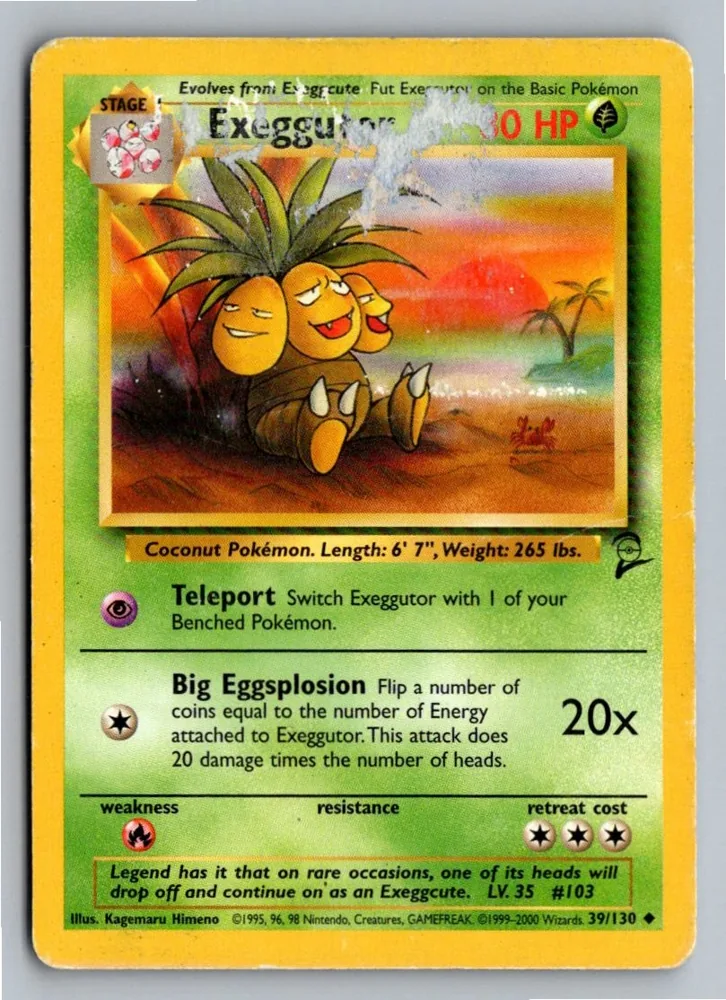 Exeggutor Kokowei 39/130 Base Set 2 – Vorderseite