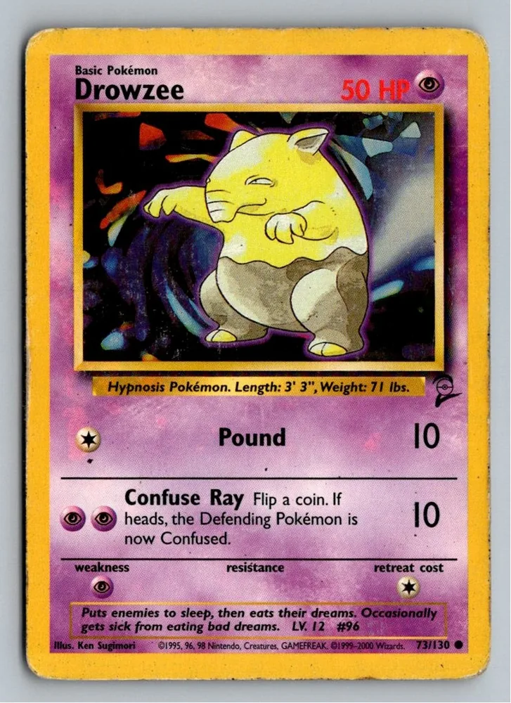 Drowzee Traumato 73/130 Base Set 2 – Vorderseite