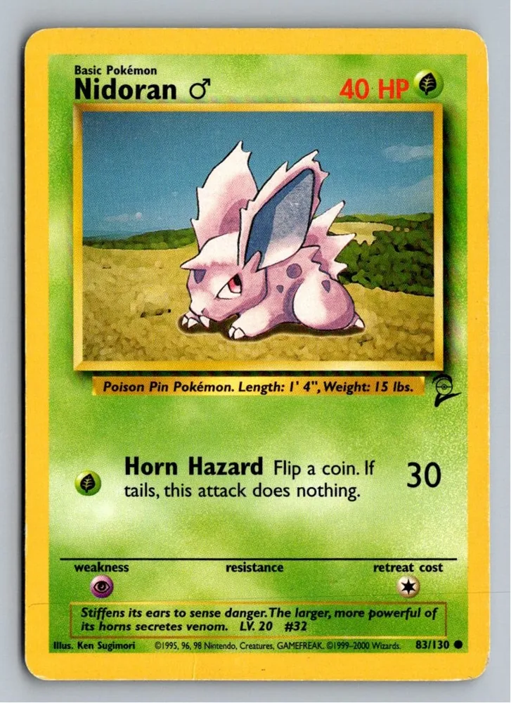 Nidoran♂ 83/130 Base Set 2 – Vorderseite