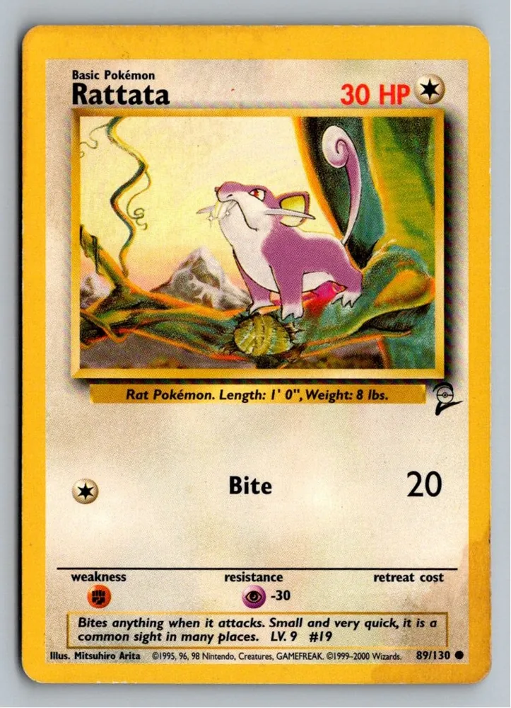 Rattata Rattfratz 89/130 Base Set 2 – Vorderseite