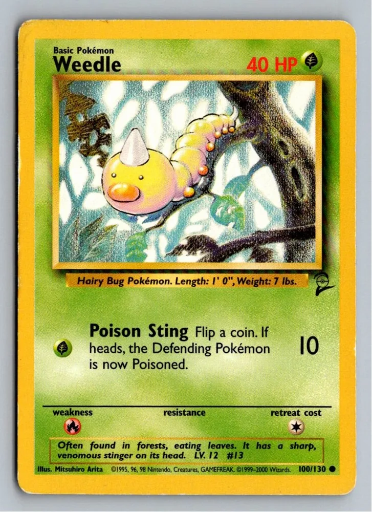 Weedle Hornliu 100/130 Base Set 2 – Vorderseite