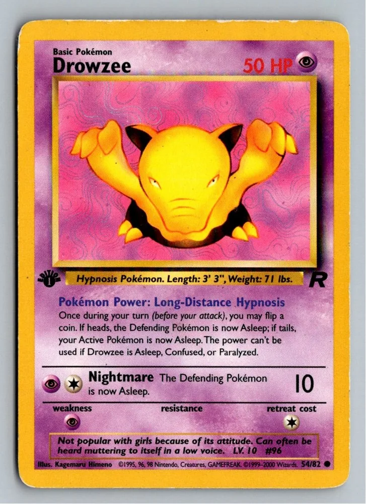 Drowzee Traumato 54/82 Team Rocket – Vorderseite