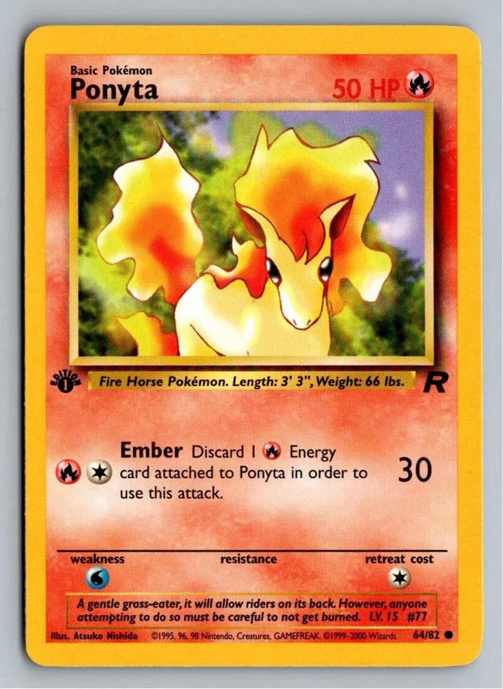 Ponyta Ponita 64/82 Team Rocket – Vorderseite