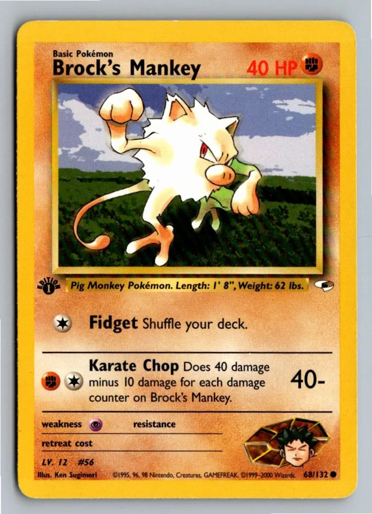 Brock's Mankey 68/132 Gym Heroes – Vorderseite
