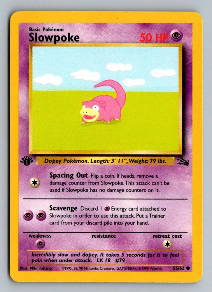 Slowpoke Flegmon 55/62 Fossil – Vorderseite
