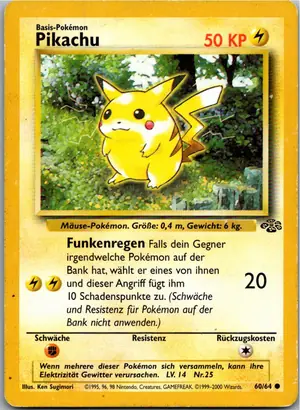 Pokémon-Karte Pikachu 60/64 Dschungel