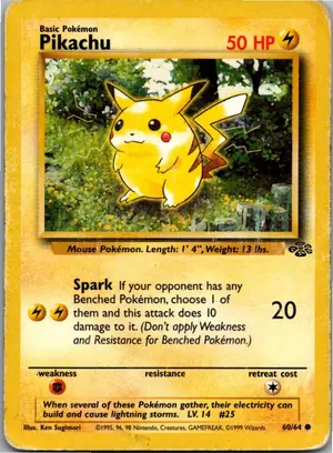 Pokémon-Karte Pikachu 60/64 Dschungel