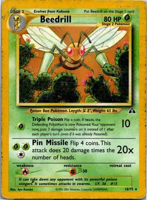 Pokémon-Karte Beedrill Bibor 18/75 Neo Entdeckung