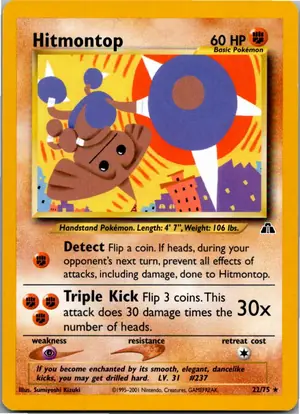 Pokémon-Karte Hitmontop Kapoera 22/75 Neo Entdeckung