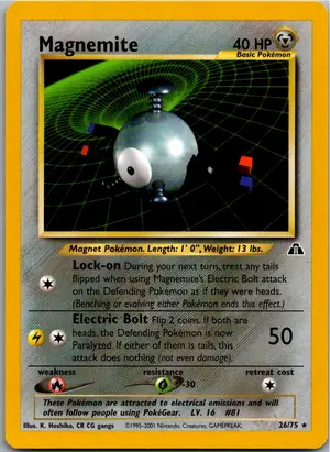 Pokémon-Karte Magnemite Magnetilo 26/75 Neo Entdeckung