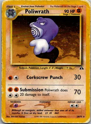 Pokémon-Karte Poliwrath Quappo 28/75 Neo Entdeckung