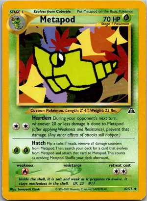 Pokémon-Karte Metapod Safcon 42/75 Neo Entdeckung