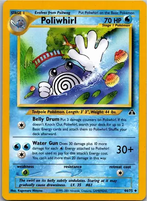 Pokémon-Karte Poliwhirl Quaputzi 44/75 Neo Entdeckung