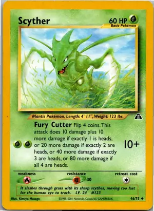 Pokémon-Karte Scyther Sichlor 46/75 Neo Entdeckung