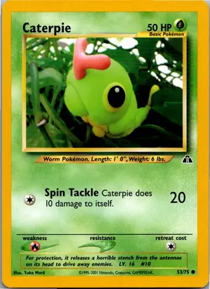 Pokémon-Karte Caterpie Raupy 53/75 Neo Entdeckung