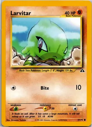 Pokémon-Karte Larvitar 57/75 Neo Entdeckung