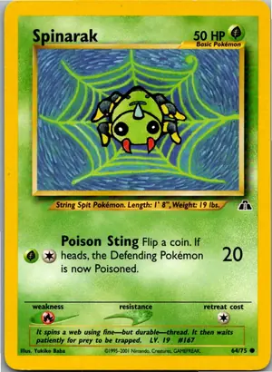 Pokémon-Karte Spinarak Weberak 64/75 Neo Entdeckung
