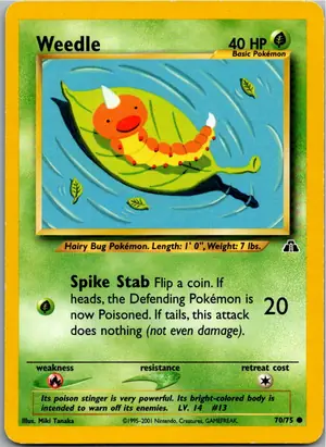 Pokémon-Karte Weedle Hornliu 70/75 Neo Entdeckung