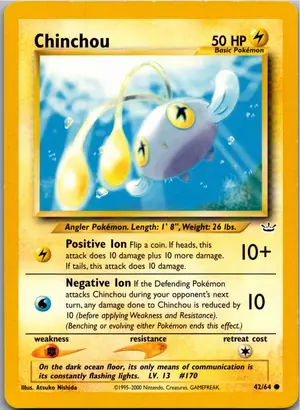 Pokémon-Karte Chinchou Lampi 42/64 Neo Revelation