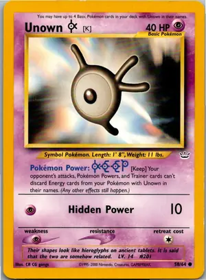 Pokémon-Karte Unown [K] Icognito K 58/64 Neo Revelation